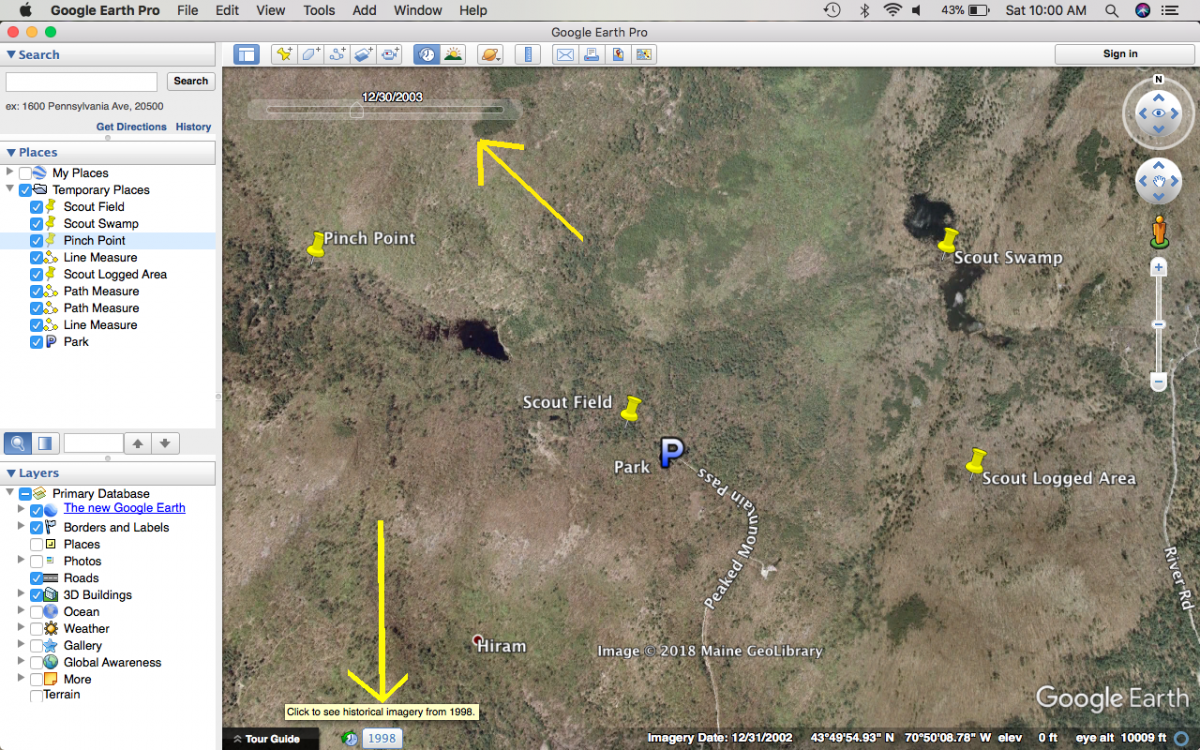 How to use google earth historical imagery to scout for deer.