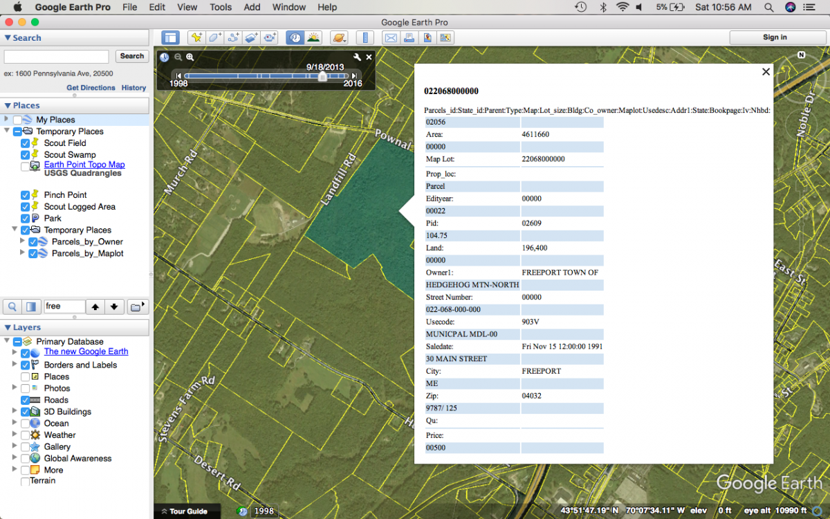 Downloading Interactive Parcel Data into Google Earth for more information on Properties.