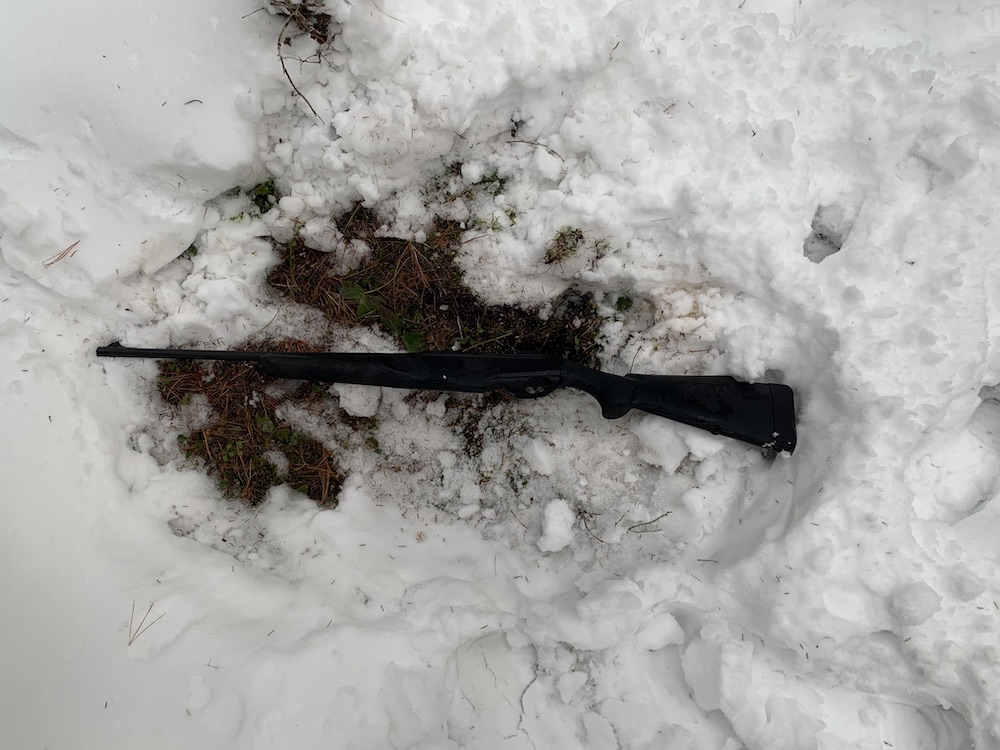 Big Buck Bed in Snow on a Ridge