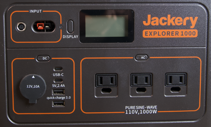 Jackery Explorer 1000 Plugs and Ports
