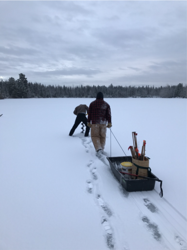 Ice Fishing is a fun thing to do in Maine in the winter