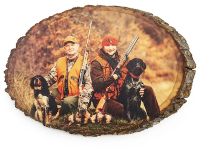 Unique Hunting Photo Slab of Wood